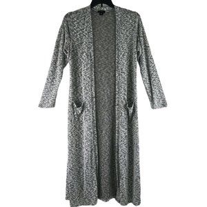 Metaphor Heather Gray | White Open Front Duster Size: L/XL